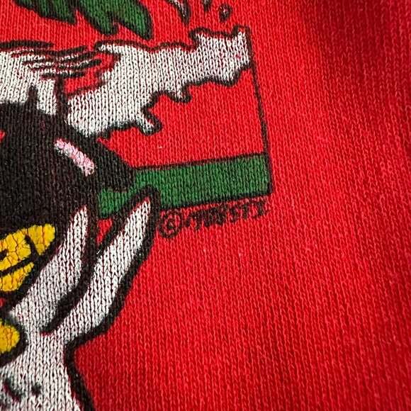 Vintage 90's Duck U Don't worry be happy red sweater men's small - Picture 3 of 7